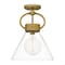 Quoizel Webster 1-Light Weathered Brass Semi-Flush Mount WBS1712WS - alternate 1